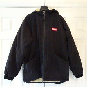 POLO JEANS Co Ralph Lauren Vintage Black Nylon Sherpa Lined Jacket Size M Logo